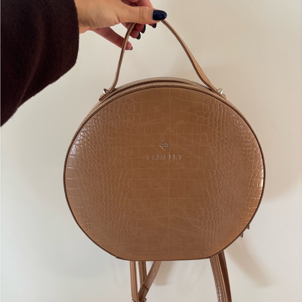 Round Tan Backpack